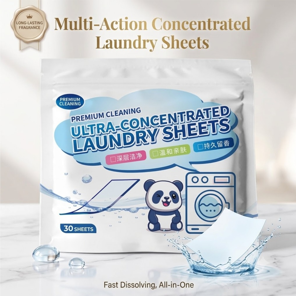 Laundry Strip Eco - Feuilles de détergent en mousse ultra-concentrées