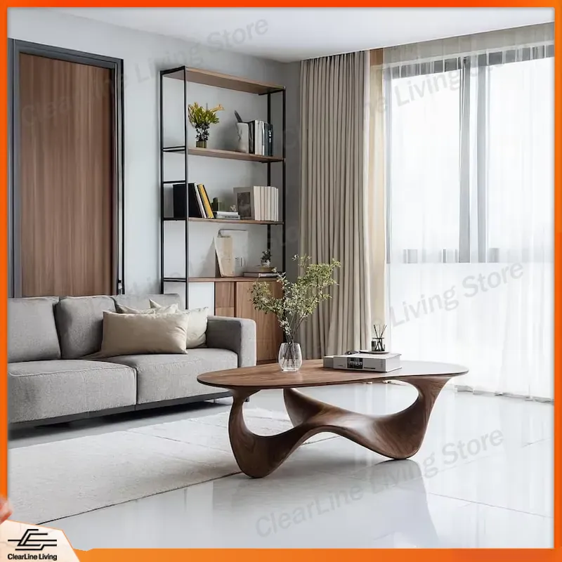 Sustainable Living Design - Table basse moderne en bois massif,